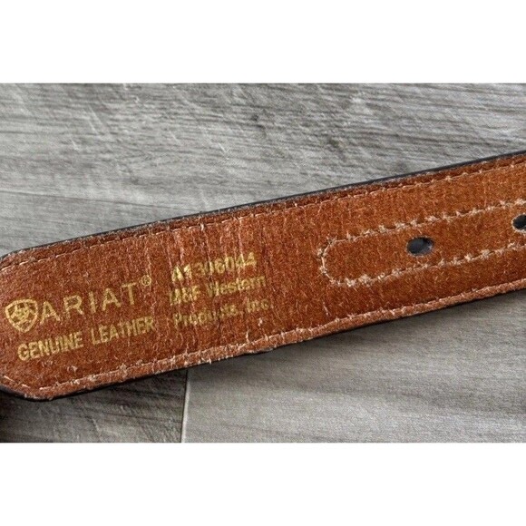 Ariat Boys Western Leather Belt Size 26 Brown Camo American Flag - Picture 5 of 6
